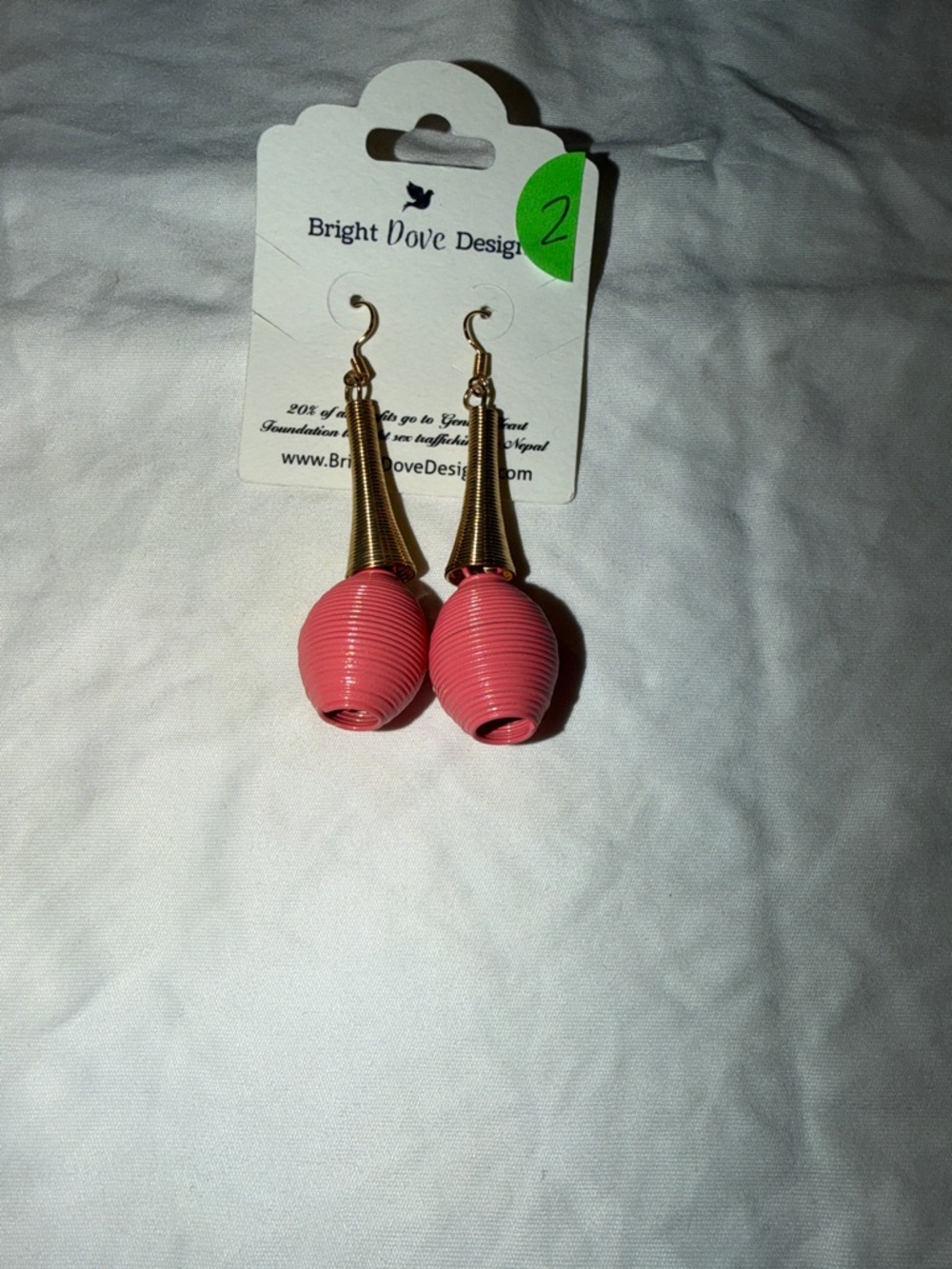 Pink Coil Drop Earrings